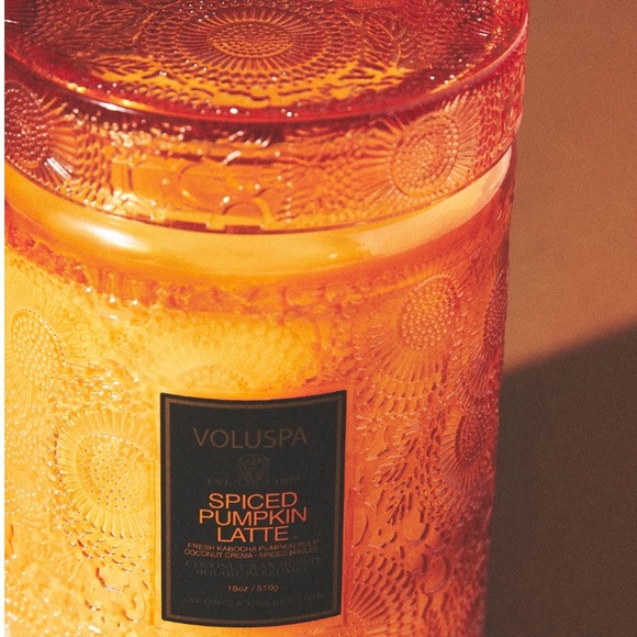 Spiced Pumpkin Latte Glass Candle - Picture 3 of 8